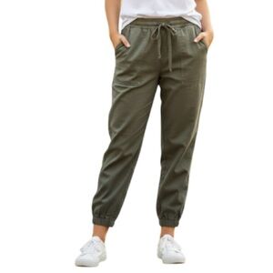 American Eagle Olive Green Utility Cargo Jogger Pants Lyocell High Waist M